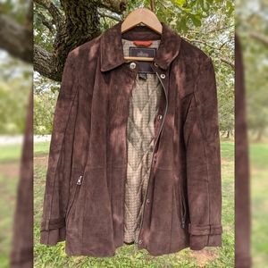 EUC Coach suede brown leather jacket size 6